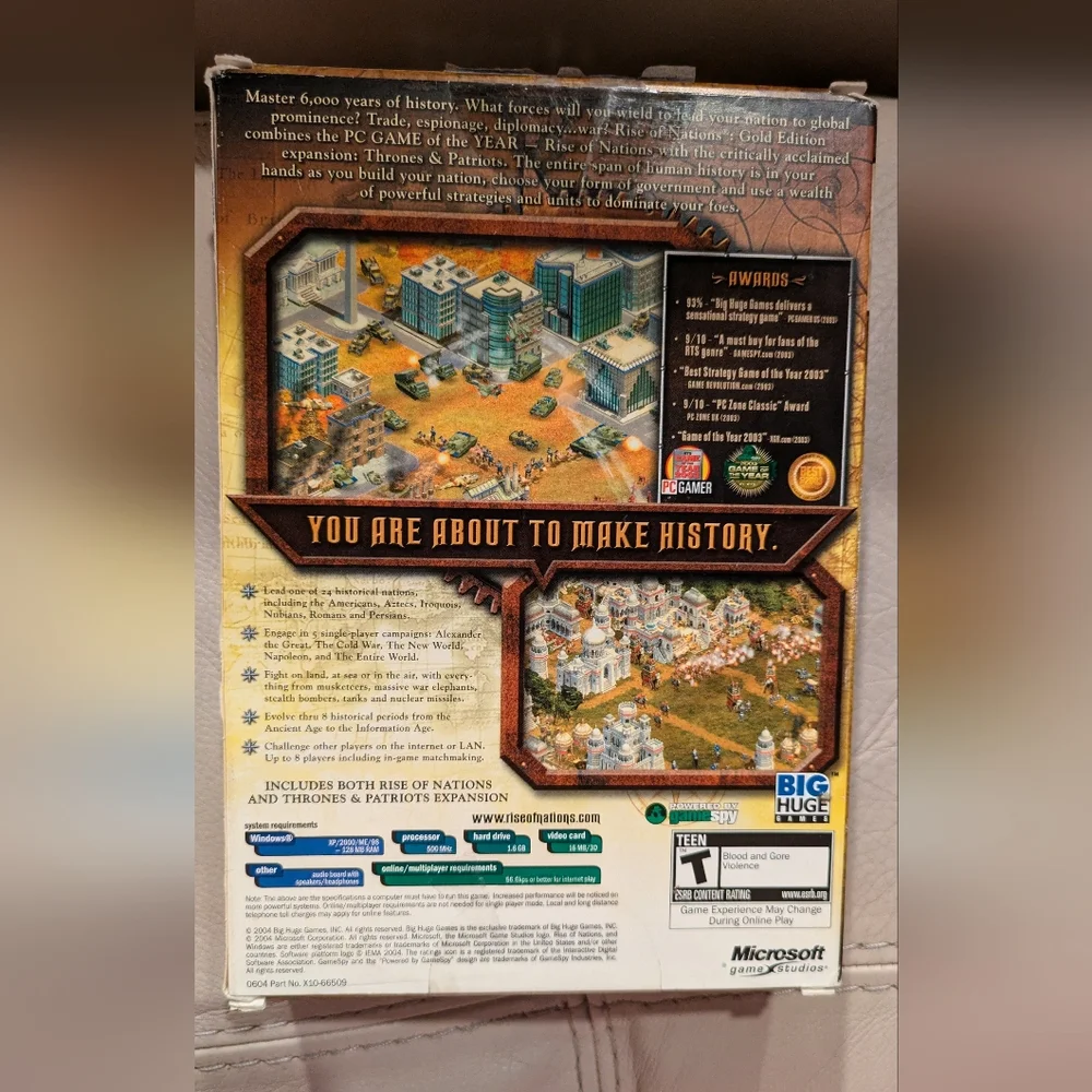 Rise Of Nations Gold Edition 2-Disc Microsoft PCVideo Game 2004 Disks & Booklets